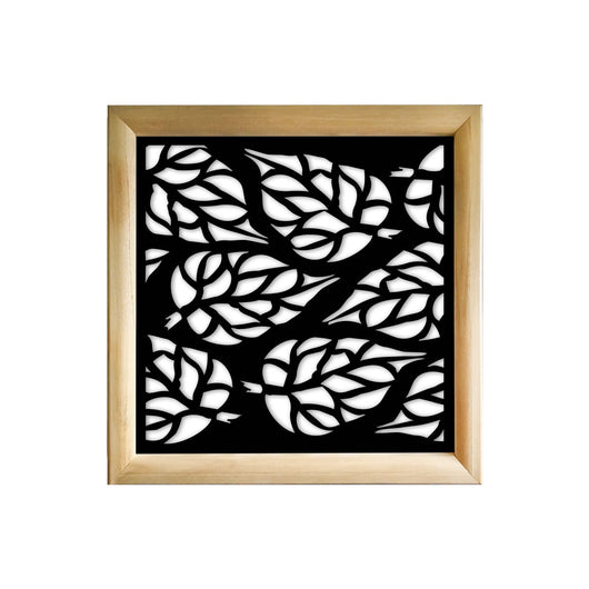 BUTTERLEAF - Moduli Decorativi in Legno e PVC Misura: 73x73 cm, Colore: nero