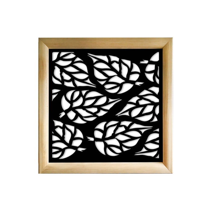 BUTTERLEAF - Moduli Decorativi in Legno e PVC Misura: 73x73 cm, Colore: nero