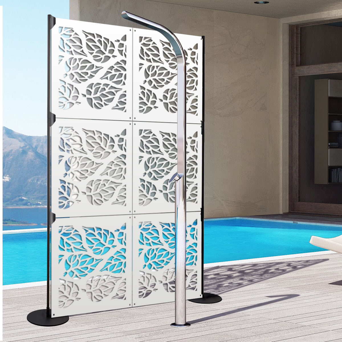 BUTTERLEAF - Pannello in PVC traforato - Parasole Misura: 48x48 cm, Colore: bianco