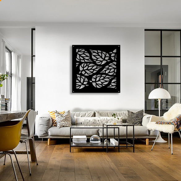 BUTTERLEAF - Pannello in PVC traforato - Parasole Colore: nero, Misura: 73x73 cm