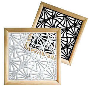 CAMPANE - Moduli Decorativi in Legno e PVC Colore: nero, Misura: 98x98 cm