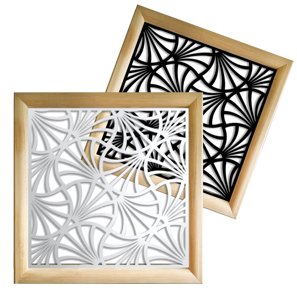 CAMPANE - Moduli Decorativi in Legno e PVC Colore: nero, Misura: 48x48 cm