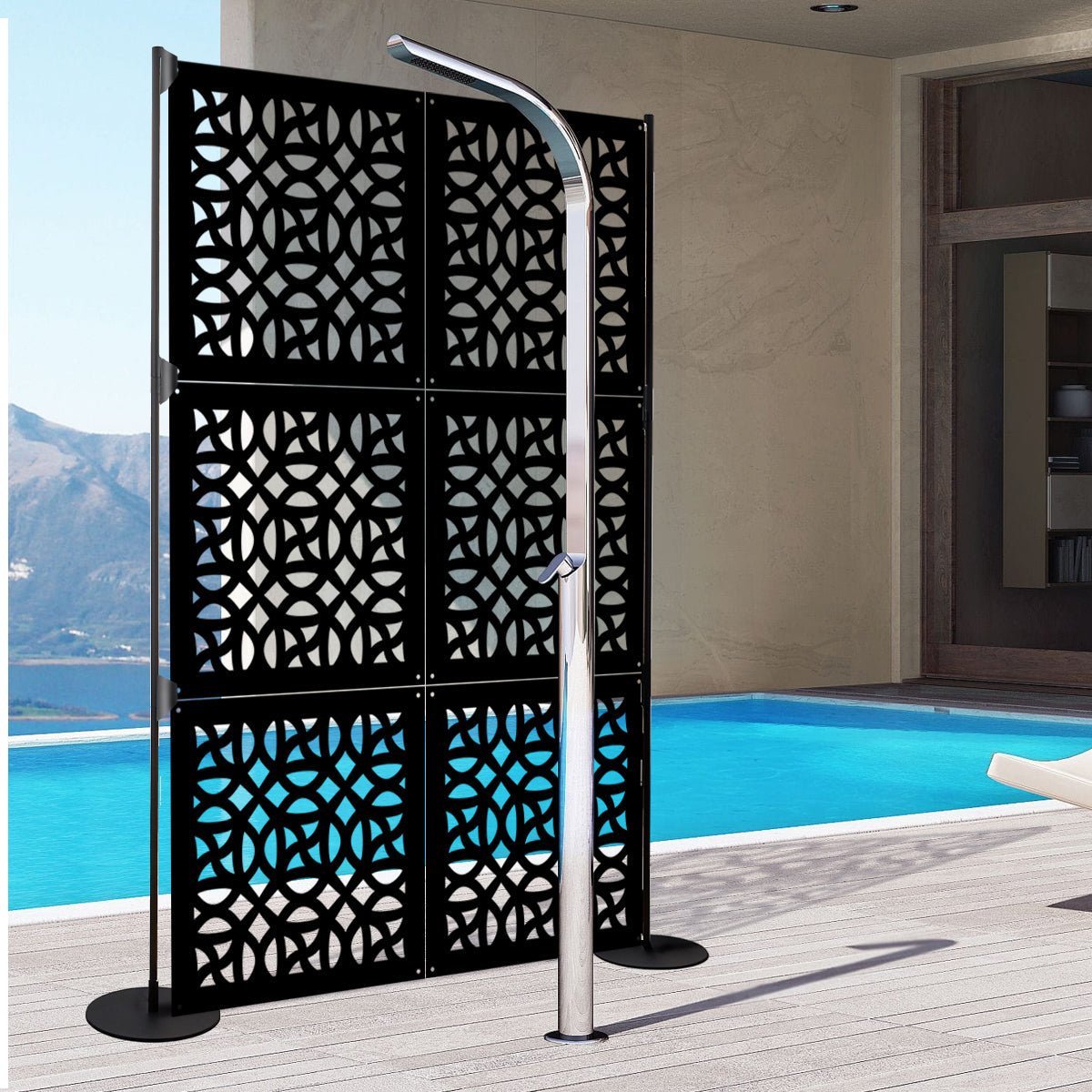 CANTERBURY - Pannello in PVC traforato - Parasole Colore: nero, Misura: 98x98 cm