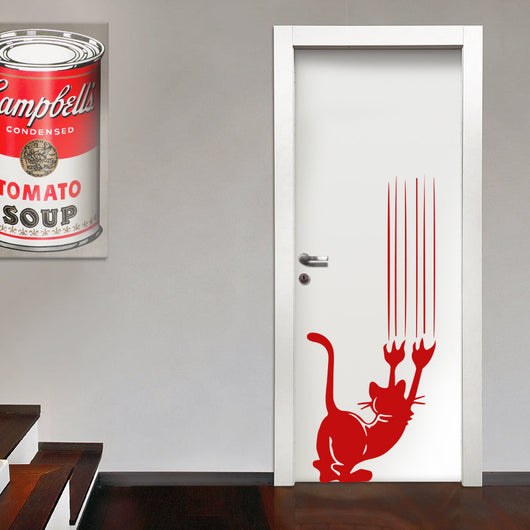 CAT - Adesivo murale wall sticker in vinile 55x130 cm Colore: Rosso