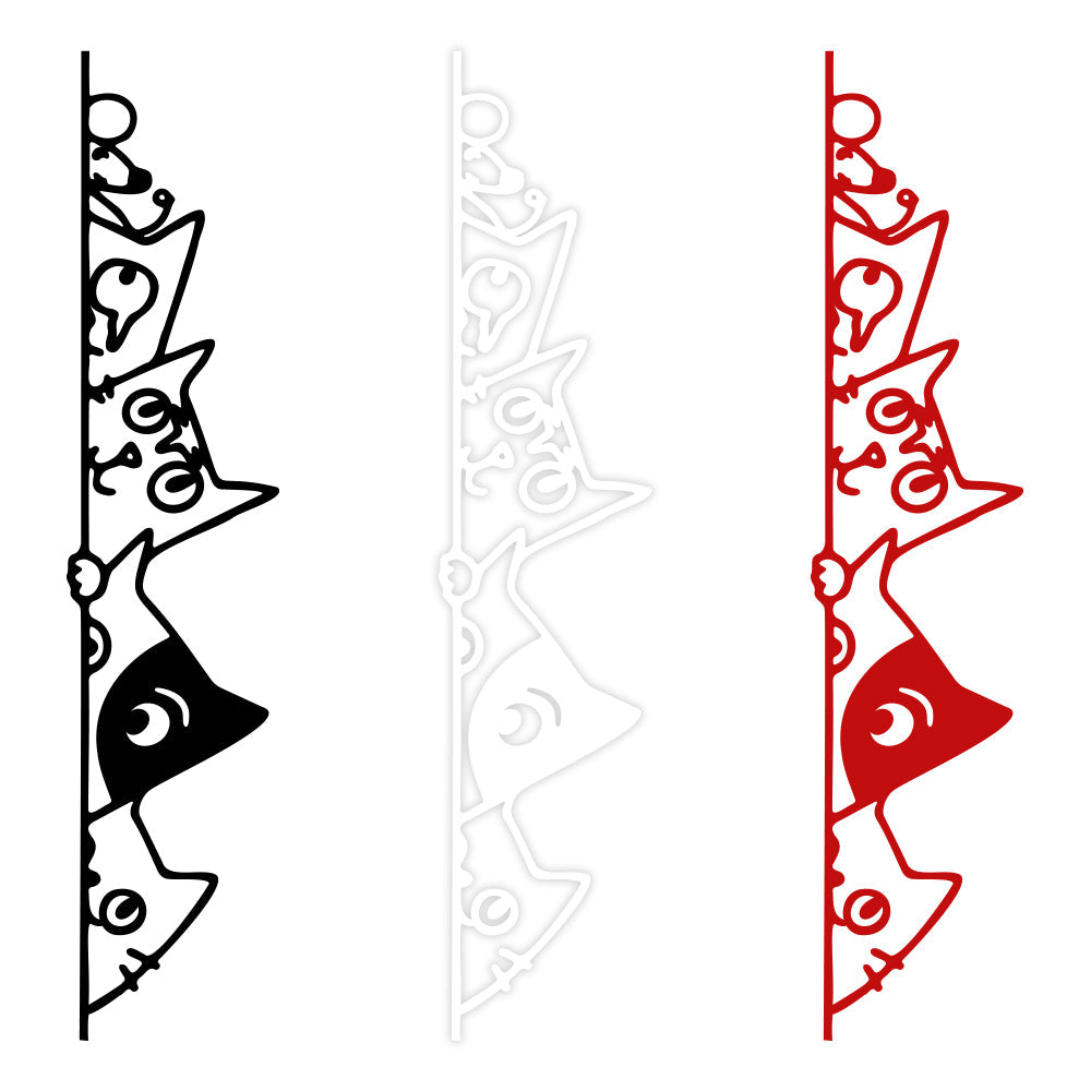 CATS - Adesivo murale wall sticker in vinile 30X140 cm Colore: Rosso