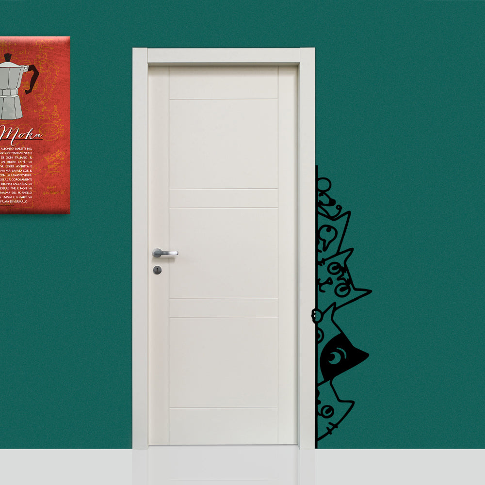 CATS - Adesivo murale wall sticker in vinile 30X140 cm Colore: nero