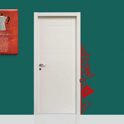 CATS - Adesivo murale wall sticker in vinile 30X140 cm Colore: Rosso