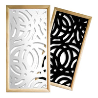 CERCHI LARGE - Moduli Decorativi in Legno e PVC Misura: 47x94 cm, Colore: bianco