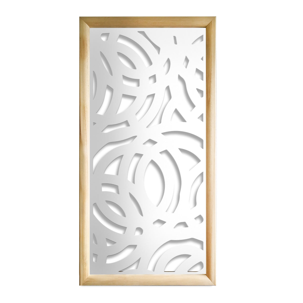 CERCHI LARGE - Moduli Decorativi in Legno e PVC Misura: 47x94 cm, Colore: bianco