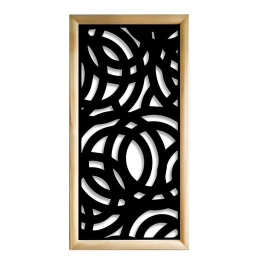 CERCHI LARGE - Moduli Decorativi in Legno e PVC Colore: nero, Misura: 73x148 cm