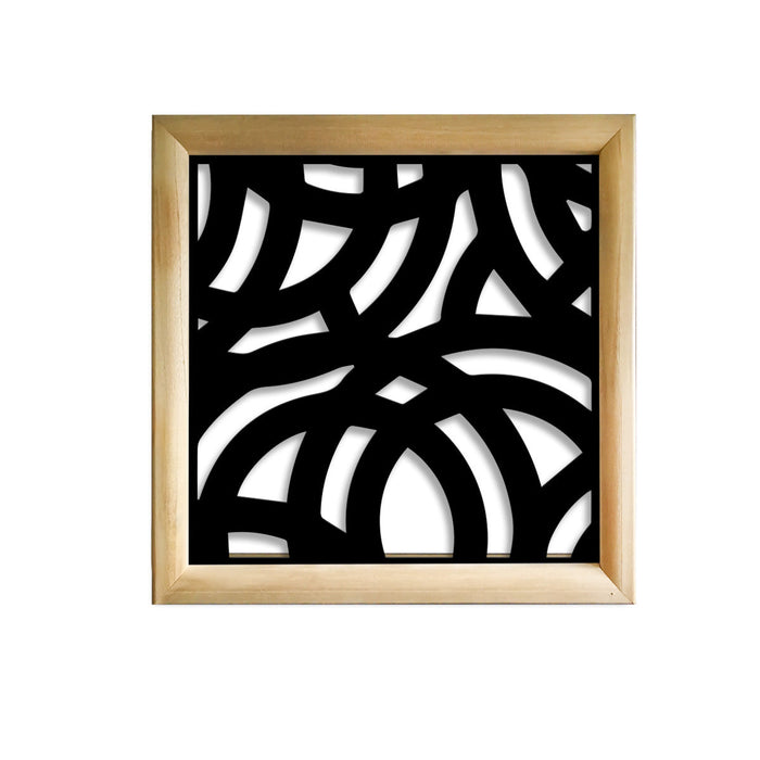 CERCHI LARGE - Moduli Decorativi in Legno e PVC Colore: nero, Misura: 48x48 cm