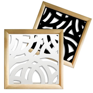 CERCHI LARGE - Moduli Decorativi in Legno e PVC Colore: bianco, Misura: 48x48 cm