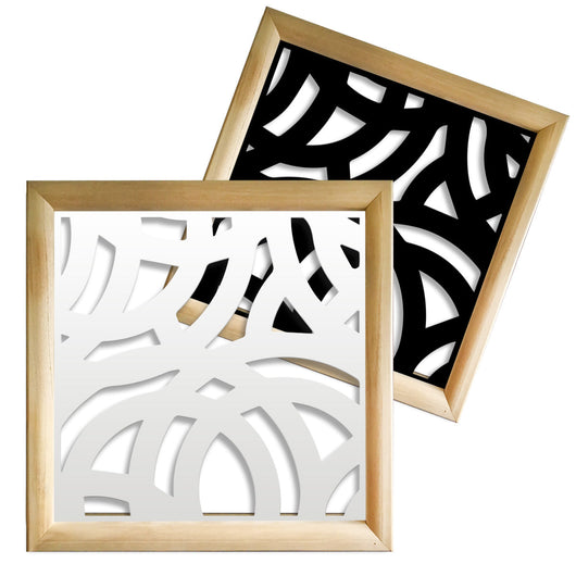 CERCHI LARGE - Moduli Decorativi in Legno e PVC Misura: 73x73 cm, Colore: bianco