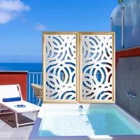 CERCHI LARGE - Moduli Decorativi in Legno e PVC Misura: 47x94 cm, Colore: bianco