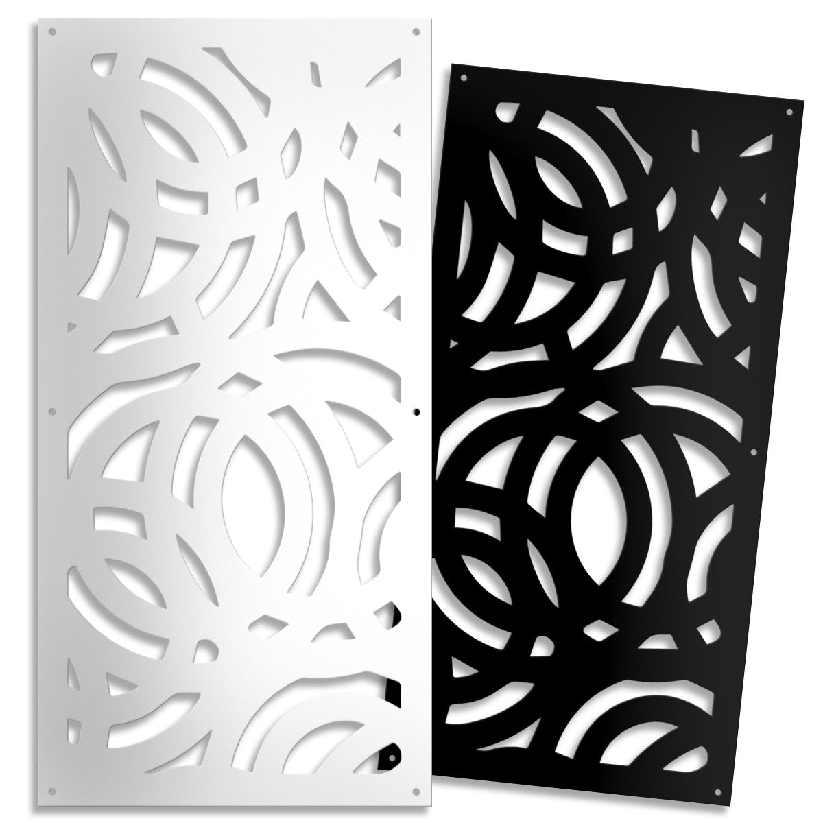 CERCHI LARGE - Pannello in PVC traforato da 10mm Colore: nero, Misura: 50x150 cm