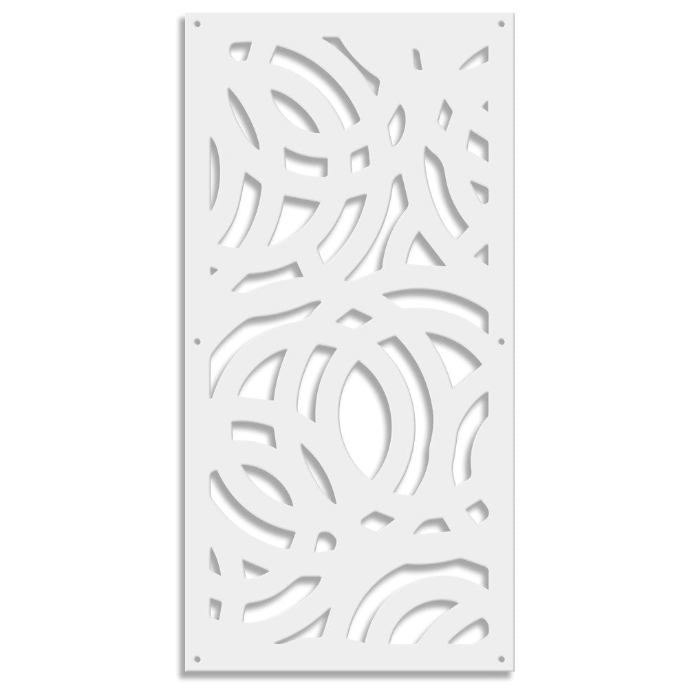 CERCHI LARGE - Pannello in PVC traforato da 10mm Colore: bianco, Misura: 47x94 cm