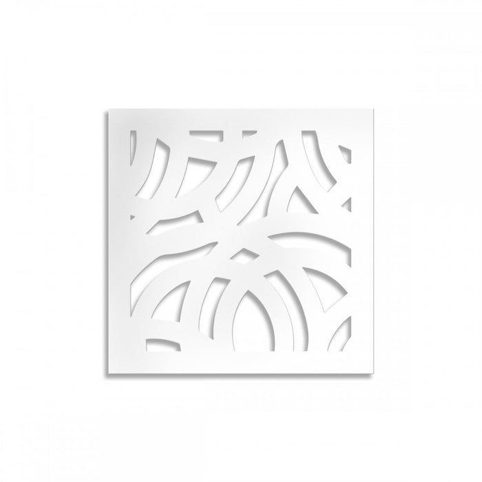 CERCHI LARGE - Pannello in PVC traforato da 10mm Colore: bianco, Misura: 98x98 cm