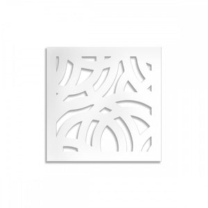 CERCHI LARGE - Pannello in PVC traforato da 10mm Colore: bianco, Misura: 98x98 cm