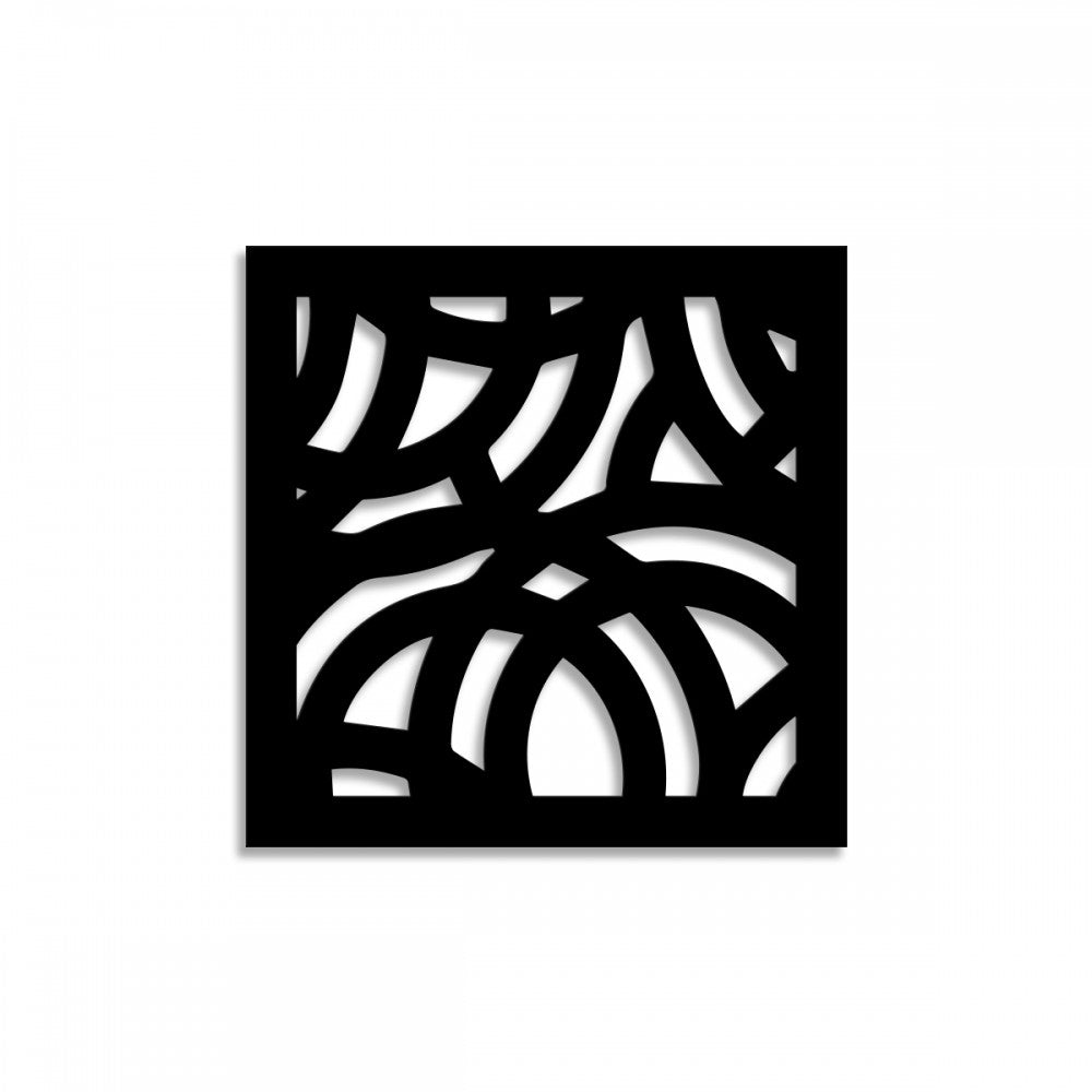 CERCHI LARGE - Pannello in PVC traforato da 10mm Misura: 48x48 cm, Colore: nero