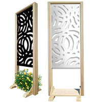 CERCHI LARGE - Separè - Paravento modulabile - 70x190cm - in Legno e PVC Colore: nero