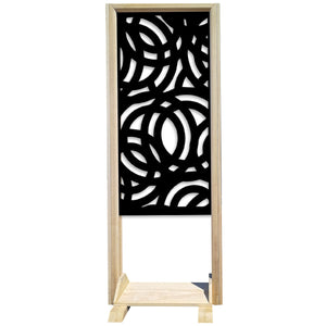 CERCHI LARGE - Separè - Paravento modulabile - 70x190cm - in Legno e PVC Colore: nero