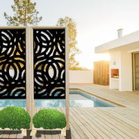 CERCHI LARGE - Separè - Paravento modulabile - 70x190cm - in Legno e PVC Colore: nero