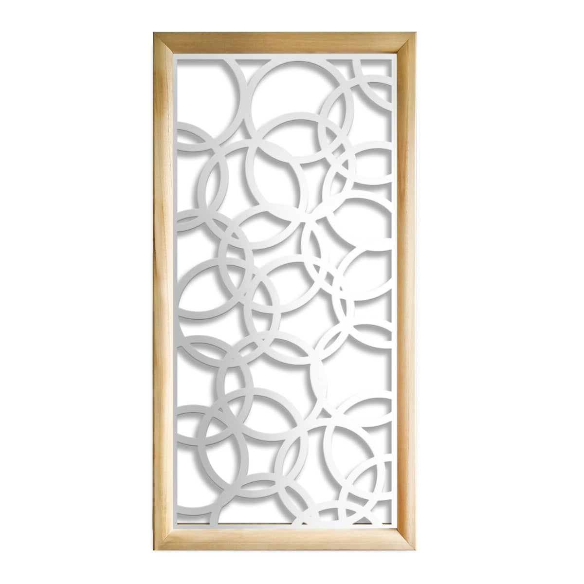 CERCHI SMALL - Moduli Decorativi in Legno e PVC Colore: bianco, Misura: 73x148 cm