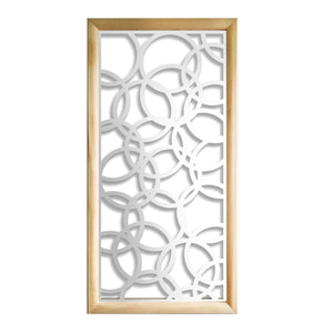 CERCHI SMALL - Moduli Decorativi in Legno e PVC Colore: bianco, Misura: 73x148 cm