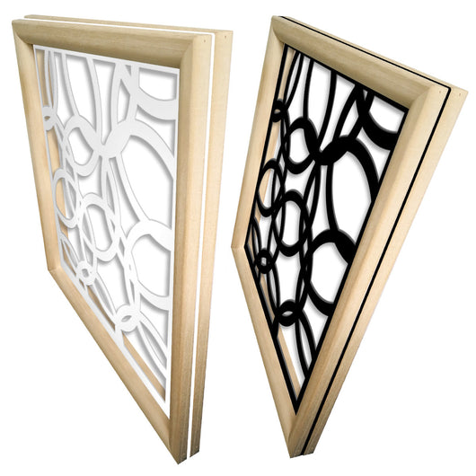 CERCHI SMALL - Moduli Decorativi in Legno e PVC Colore: nero, Misura: 73x73 cm