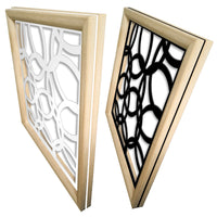 CERCHI SMALL - Moduli Decorativi in Legno e PVC Misura: 48x48 cm, Colore: bianco