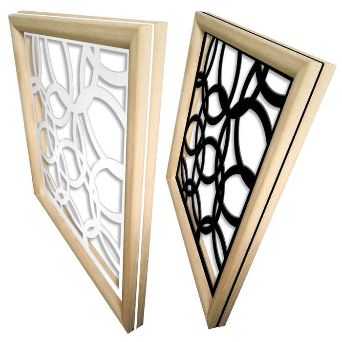 CERCHI SMALL - Moduli Decorativi in Legno e PVC Misura: 48x48 cm, Colore: bianco