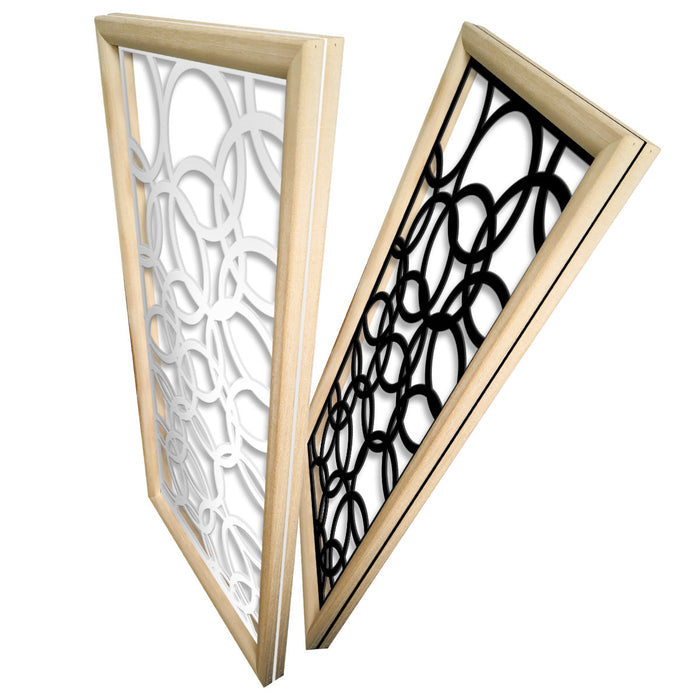 CERCHI SMALL - Moduli Decorativi in Legno e PVC Misura: 47x94 cm, Colore: bianco