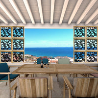 CERCHI SMALL - Moduli Decorativi in Legno e PVC Colore: nero, Misura: 48x48 cm