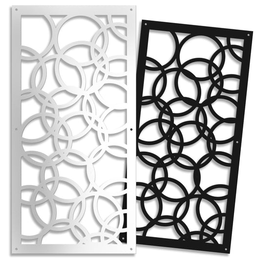 CERCHI SMALL - Pannello in PVC traforato -1cm spessore Colore: bianco, Misura: 73x148 cm