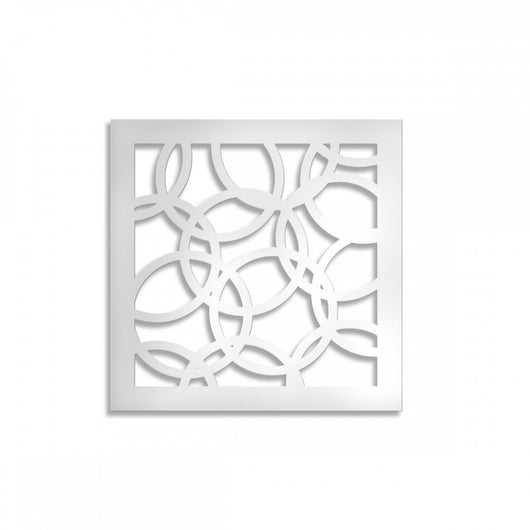 CERCHI SMALL - Pannello in PVC traforato -1cm spessore Misura: 73x73 cm, Colore: bianco