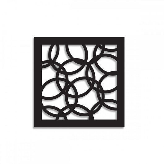 CERCHI SMALL - Pannello in PVC traforato -1cm spessore Colore: nero, Misura: 48x48 cm