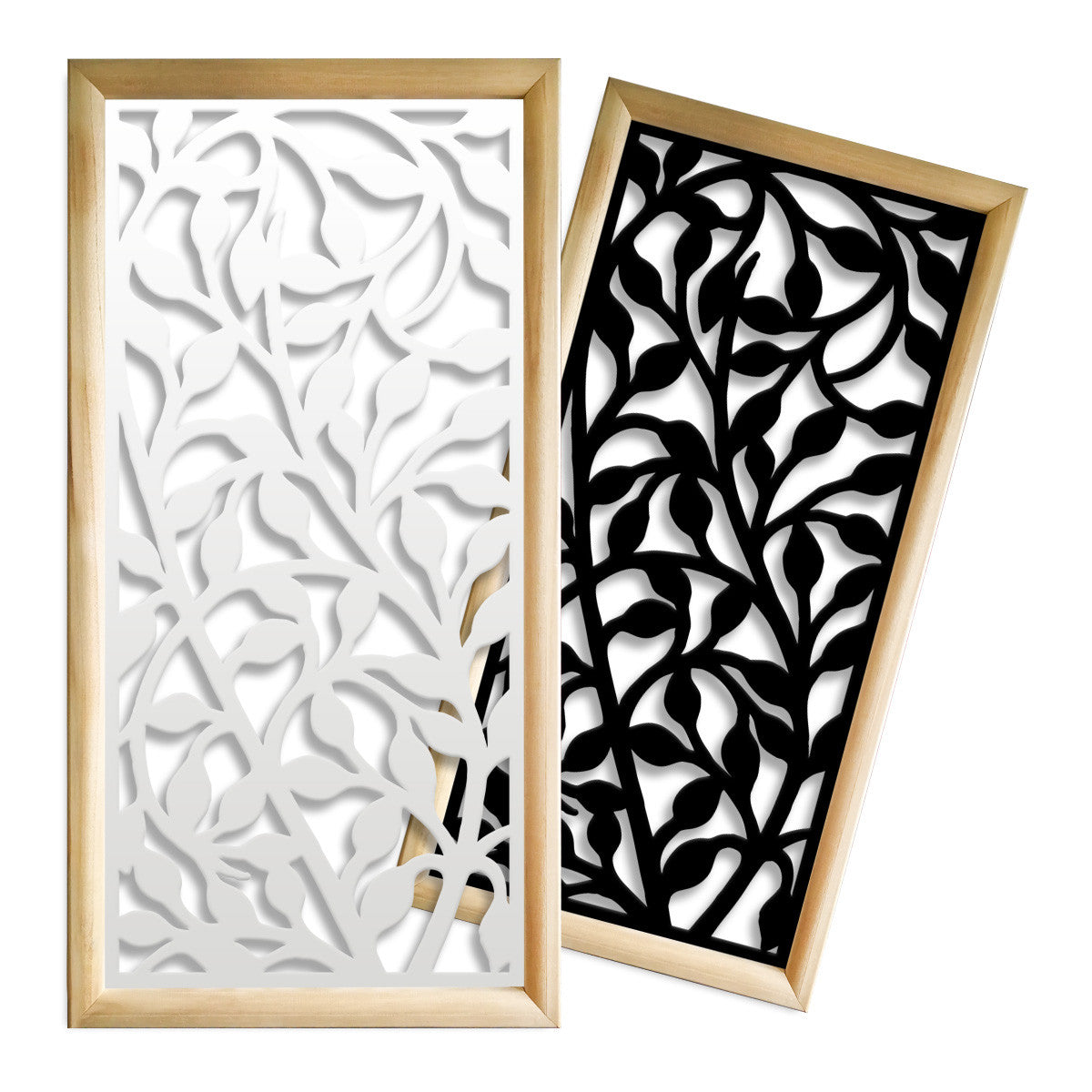 CESPUGLIO - Moduli Decorativi in Legno e PVC Colore: nero, Misura: 47x94 cm