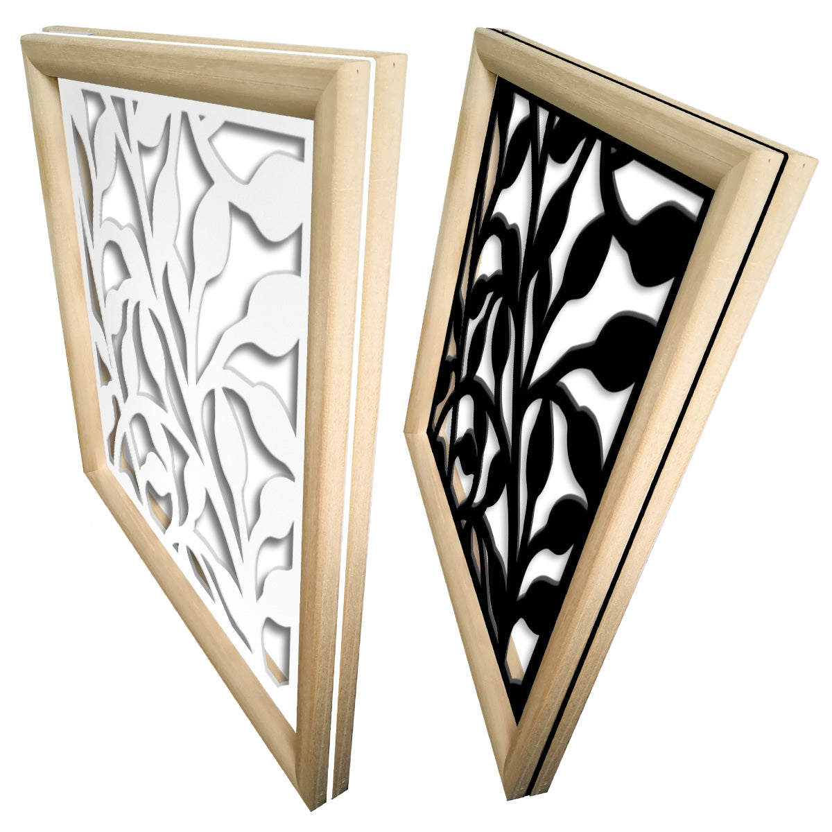 CESPUGLIO - Moduli Decorativi in Legno e PVC Colore: nero, Misura: 73x73 cm