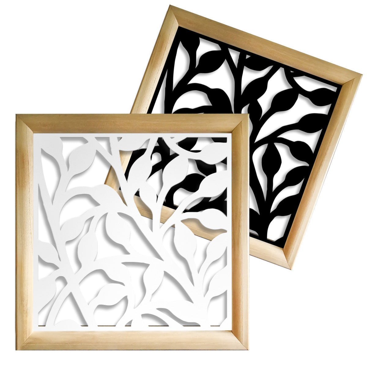 CESPUGLIO - Moduli Decorativi in Legno e PVC Colore: nero, Misura: 73x73 cm