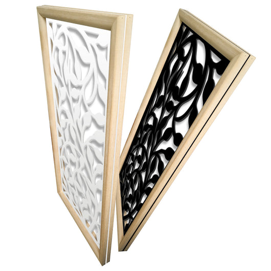 CESPUGLIO - Moduli Decorativi in Legno e PVC Colore: nero, Misura: 47x94 cm