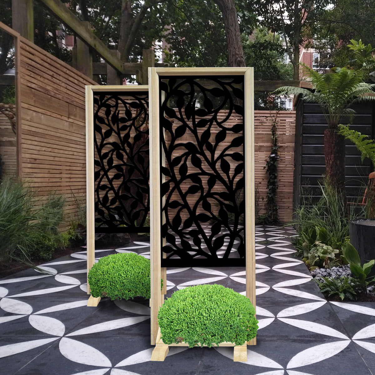 CESPUGLIO - Separè - Paravento modulabile - 70x190cm - in Legno e PVC Colore: nero