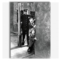 Charlie Chaplin & The Kid - stampa su tela in alta definizione con telaio in legno Misura: 100x140 cm