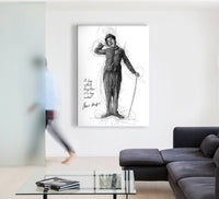 Charlie Chaplin - A Day Without Laugther - Quadro Canvas su telaio in legno Misura: 70x100 cm