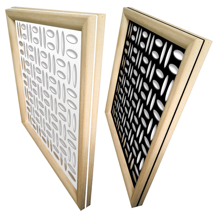 CHIPS - Moduli Decorativi in Legno e PVC Colore: bianco, Misura: 98x98 cm