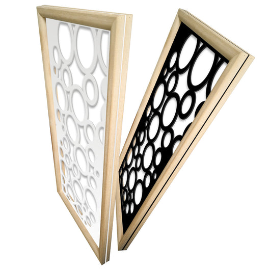 CIRCLE - Moduli Decorativi in Legno e PVC Misura: 73x148 cm, Colore: bianco