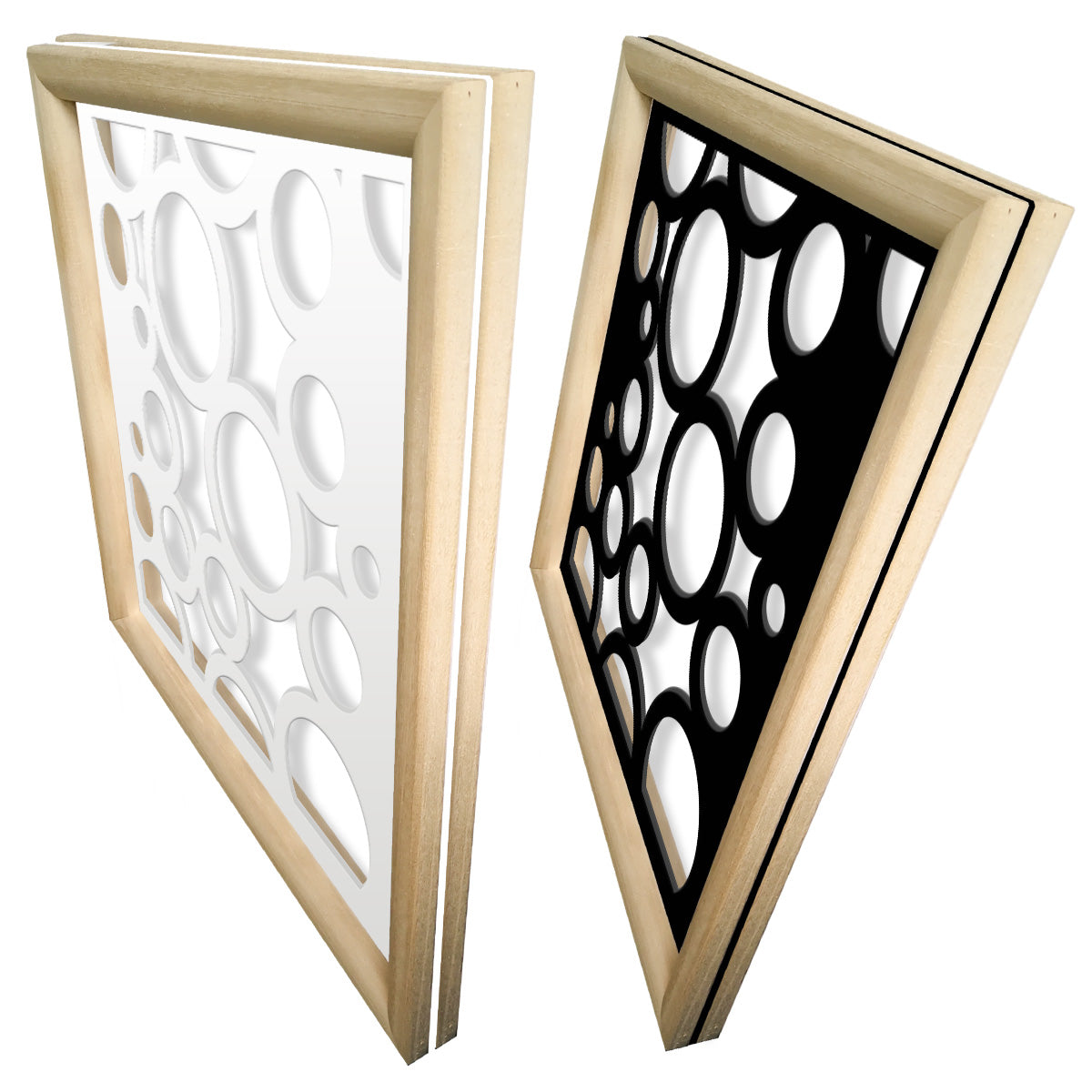 CIRCLE - Moduli Decorativi in Legno e PVC Misura: 73x73 cm, Colore: nero