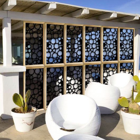 CIRCLE - Moduli Decorativi in Legno e PVC Colore: nero, Misura: 73x148 cm