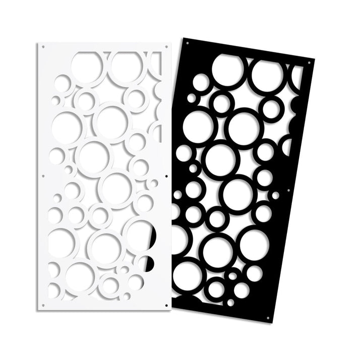 CIRCLE - Pannello in PVC traforato - Parasole Misura: 47x94 cm, Colore: nero