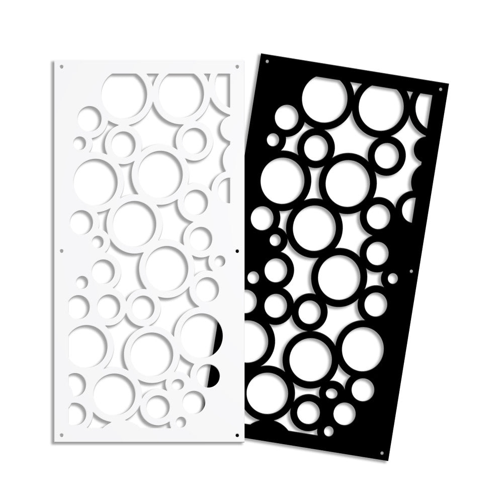 CIRCLE - Pannello in PVC traforato - Parasole Colore: nero, Misura: 47x94 cm