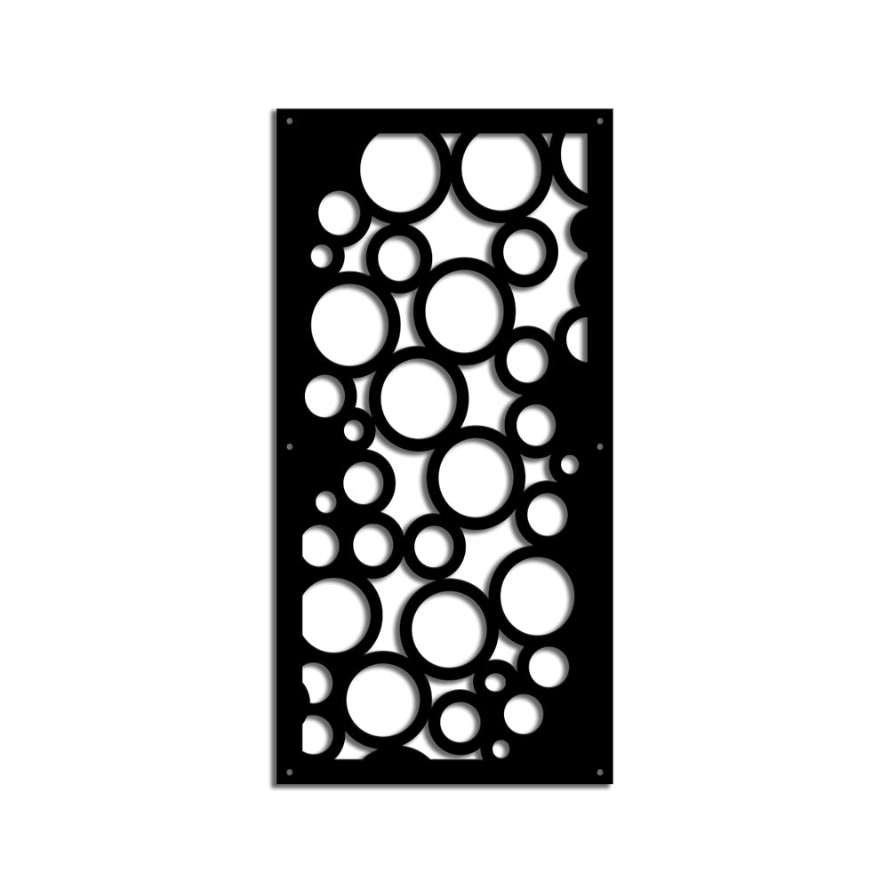 CIRCLE - Pannello in PVC traforato - Parasole Colore: nero, Misura: 47x94 cm